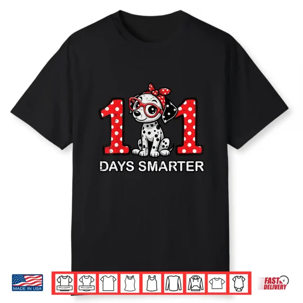 100 Days Smarter Dalmatian 100 Days 100th Day of School Kids Shirt