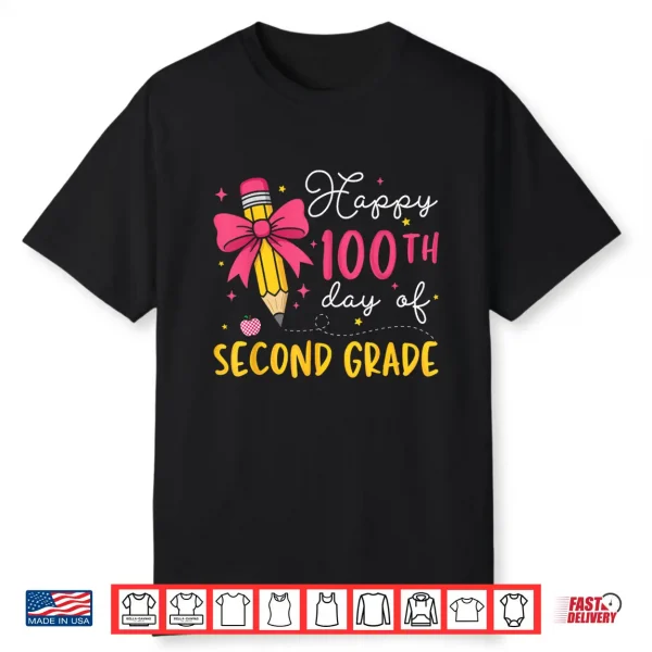100 Days of 2nd Second Grade 100th Day of School Teacher Kid Shirt