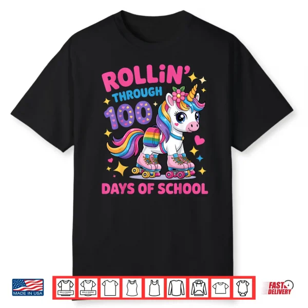 100 Days of School Unicorn 100th Day Smarter Girls Teacher Shirt