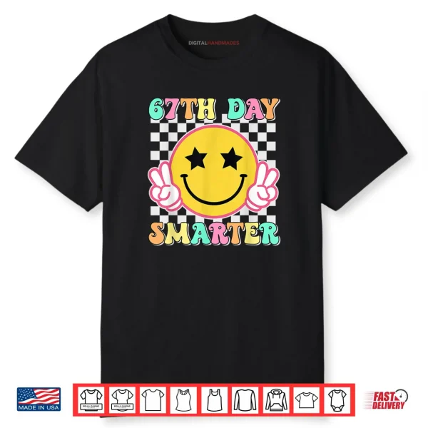 67th Day of School 67 Days Smarter Teacher Student Groovy Shirt