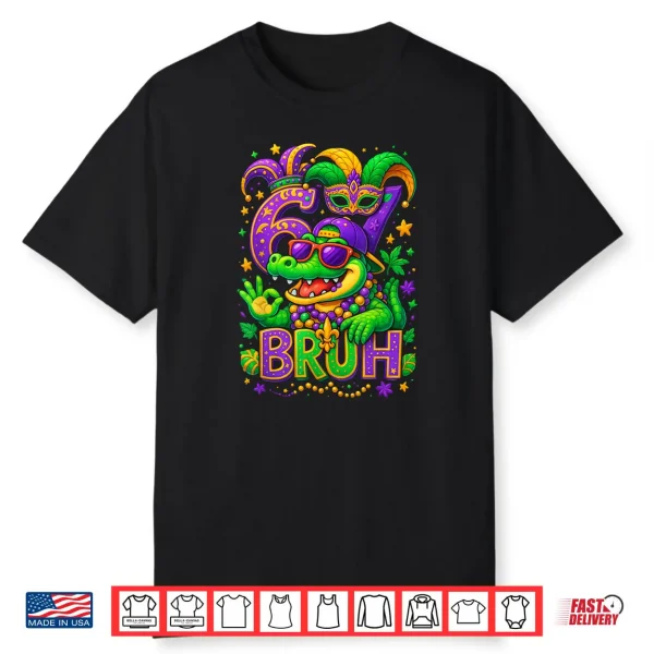 Alligator 6 7 Mardi Gras Bruh Six Seven Meme New Orleans Shirt