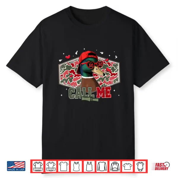 Call Me Duck Hunting Retro Valentine’s Day Men Women Shirt