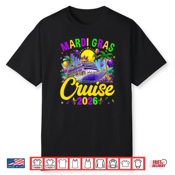 Carnival Cruise 2026 Family Cruising Mask Mardi Gras Shirt