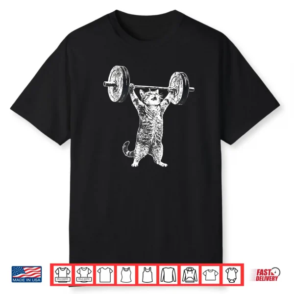 Cat Gym Funny Deadlift Cat Meme Shirt
