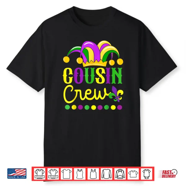 Cousin Crew Mardi Gras Family Outfit for Adult Toddler Baby Shirt
