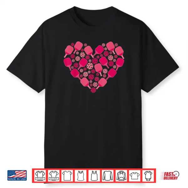 Cute Pickleball Heart Valentine’s Day Pickleball Lover Women Shirt