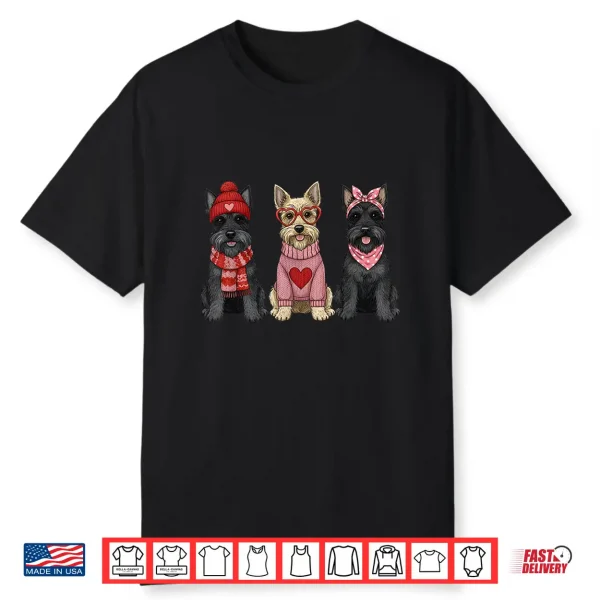 Cute Scottish Terrier Valentine Scottie Dog Shirt