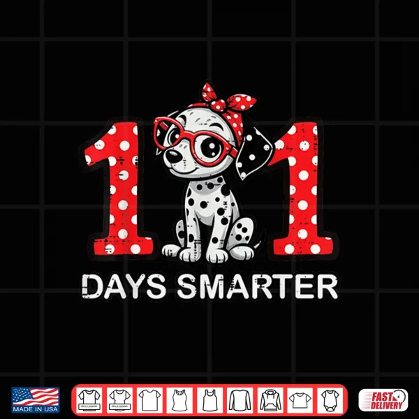 Design 100 Days Smarter Dalmatian 100 Days 100th Day of School Kids Shirt