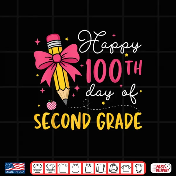 Design 100 Days of 2nd Second Grade 100th Day of School Teacher Kid Shirt