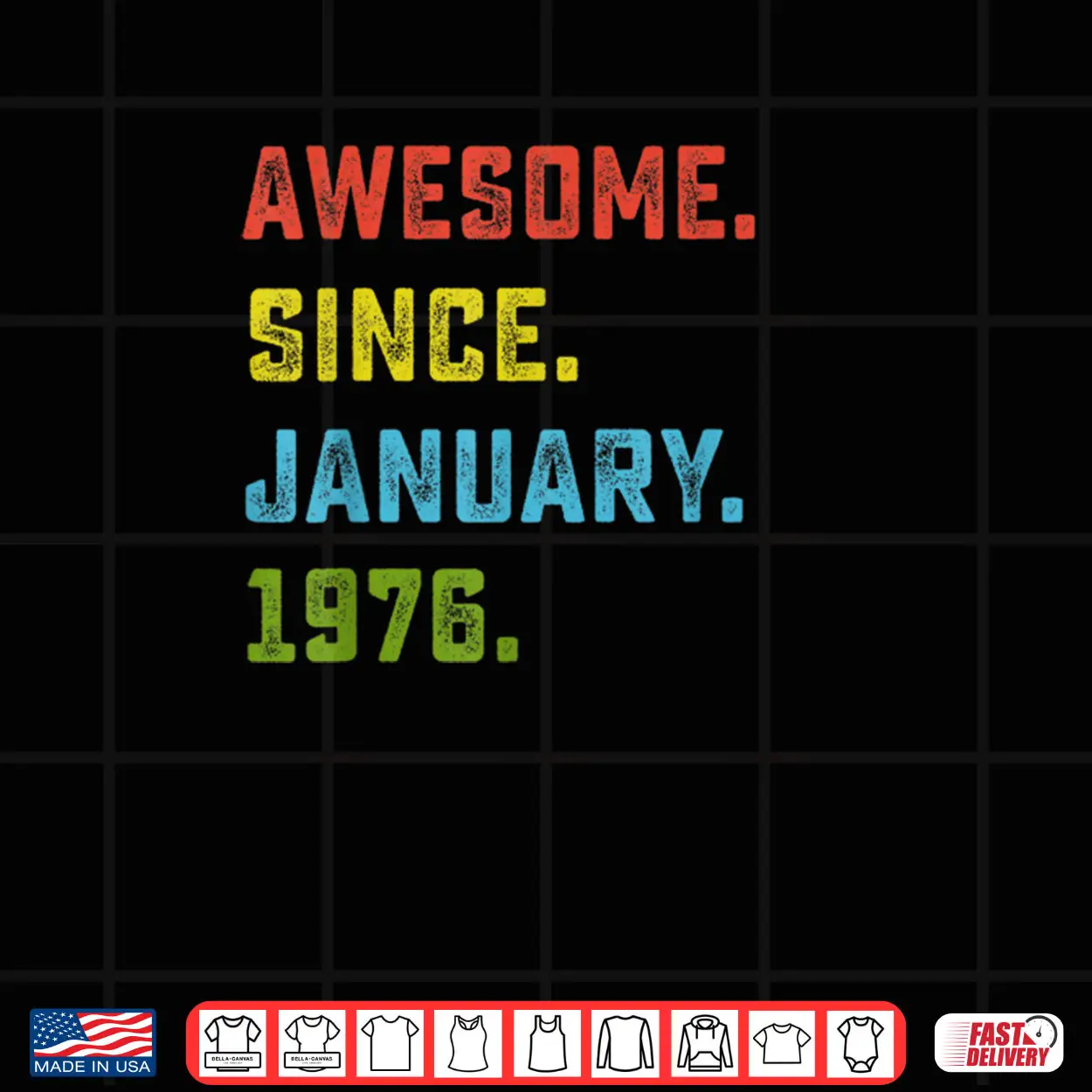 50th Birthday Gift Awesome Since January 1976 50 Years Old Shirt 50th Birthday Gift Awesome Since January 1976 50 Years Old Shirt