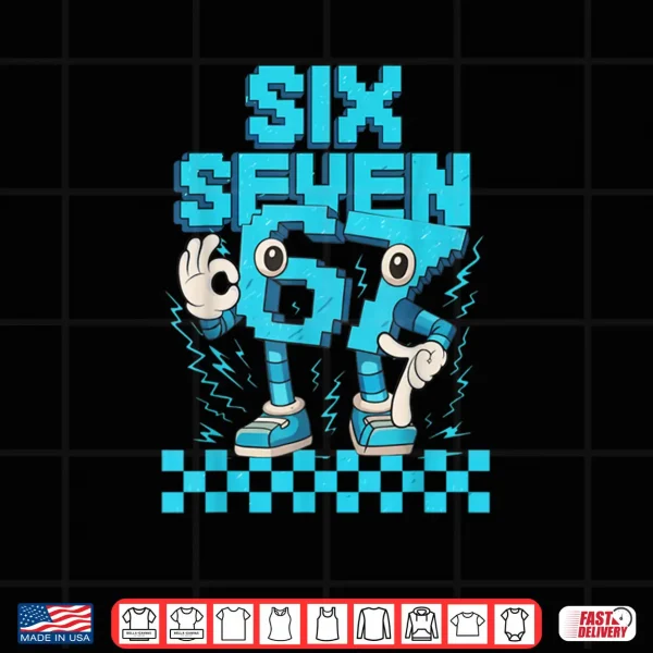 Design 67 6 7 Six Seven Meme 6 7 Italian Brainrot 67 Boys Gaming Shirt