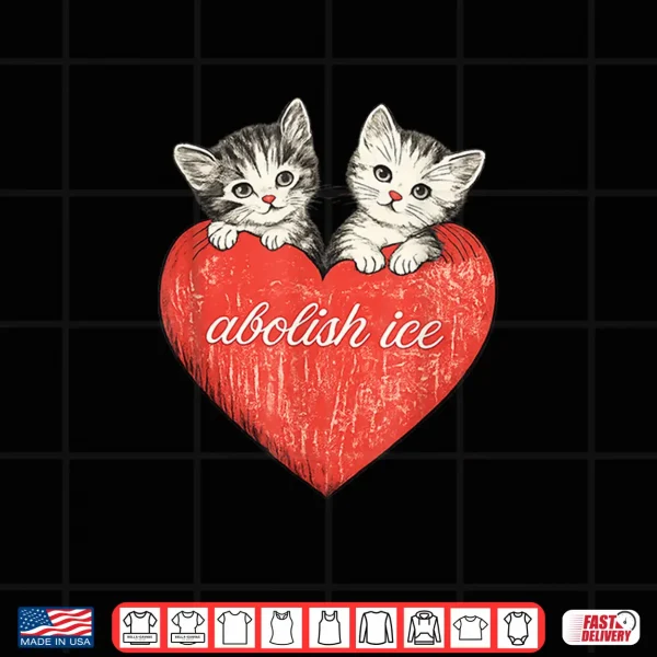 Design Abolish ICE Cute Cat Valentine Shirt