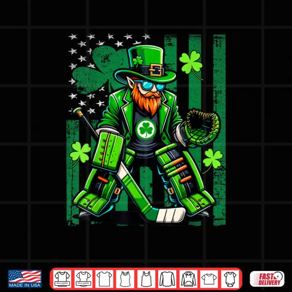 American Flag Hockey Goalie Saint Patrick's Day Shamrock Shirt 4 Design American Flag Hockey Goalie Saint Patricks Day Shamrock Shirt
