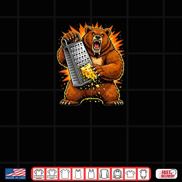 Design Angry Bear Grating Cheese Grater Hater Shirt 1