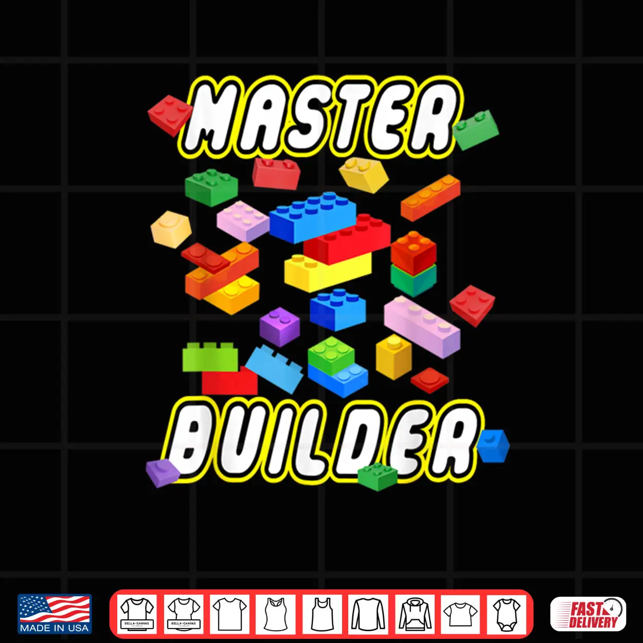 Building Bricks Master Builder Construction Block Building Shirt Building Bricks Master Builder Construction Block Building Shirt