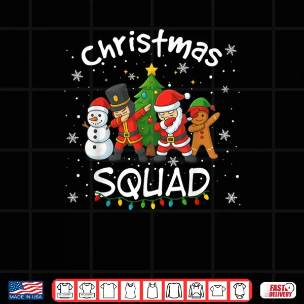 Design Christmas Squad Matching Santa Reindeer Snowman Dab Shirt