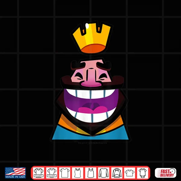 Design Clash Royale Laughing King Emote Mobile Game Emoji Shirt 1