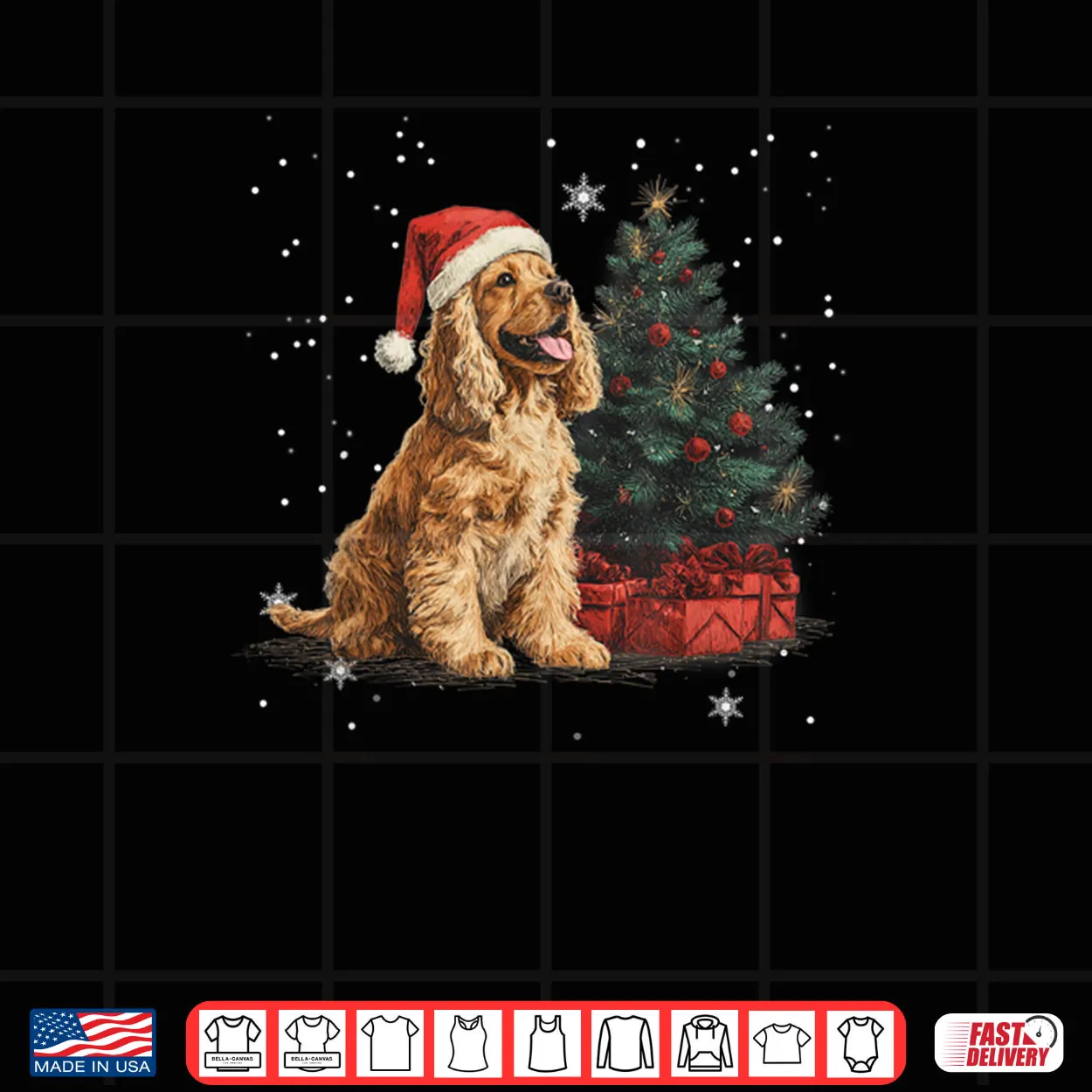 Cocker Spaniel Dog Christmas Tree Funny Shirt Cocker Spaniel Dog Christmas Tree Funny Shirt