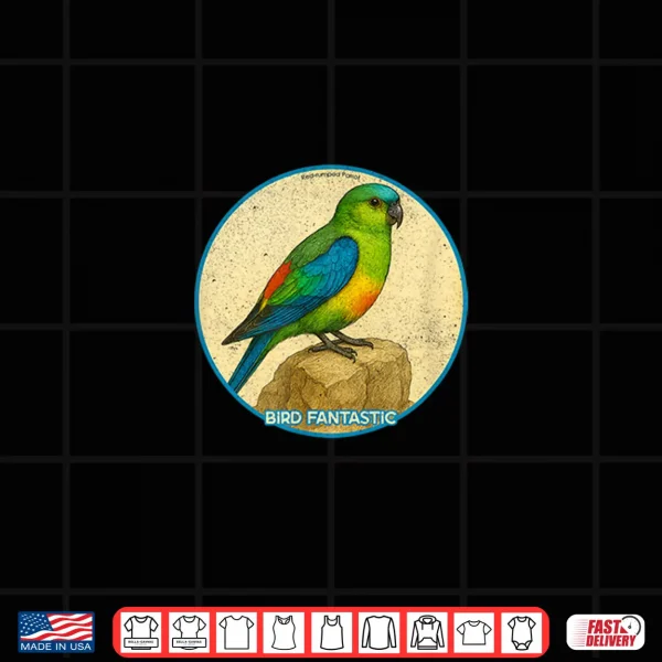 Design Colorful Retro Red rumped Parrot Bird Design Shirt