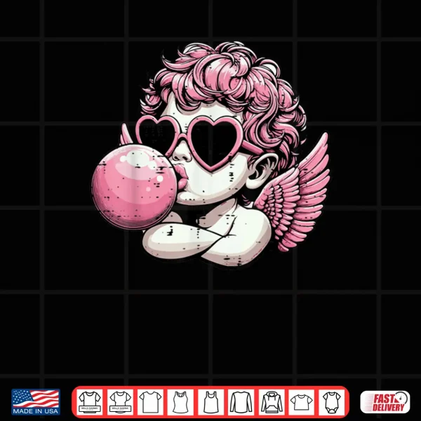 Design Cupid Bubblegum Retro Cherub Valentines Day Shirt