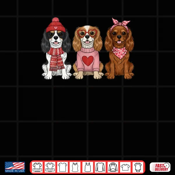 Design Cute Cavalier King Charles Spaniel Valentine Dog Shirt