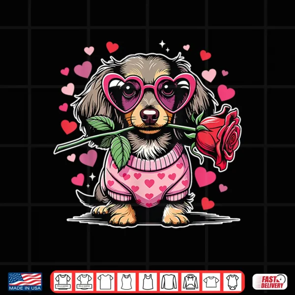 Design Cute Dachshund Valentines Day Dog Valentine Lover Shirt