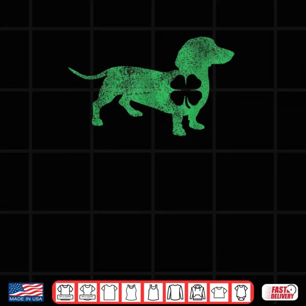 Design Dachshund Dog Shamrock St. Patricks Day Saint Paddys Irish Shirt