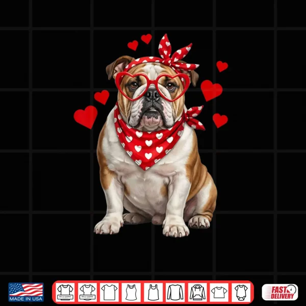 English Bulldog Valentines Day Dog Lover Heart Shirt 4 Design English Bulldog Valentines Day Dog Lover Heart Shirt