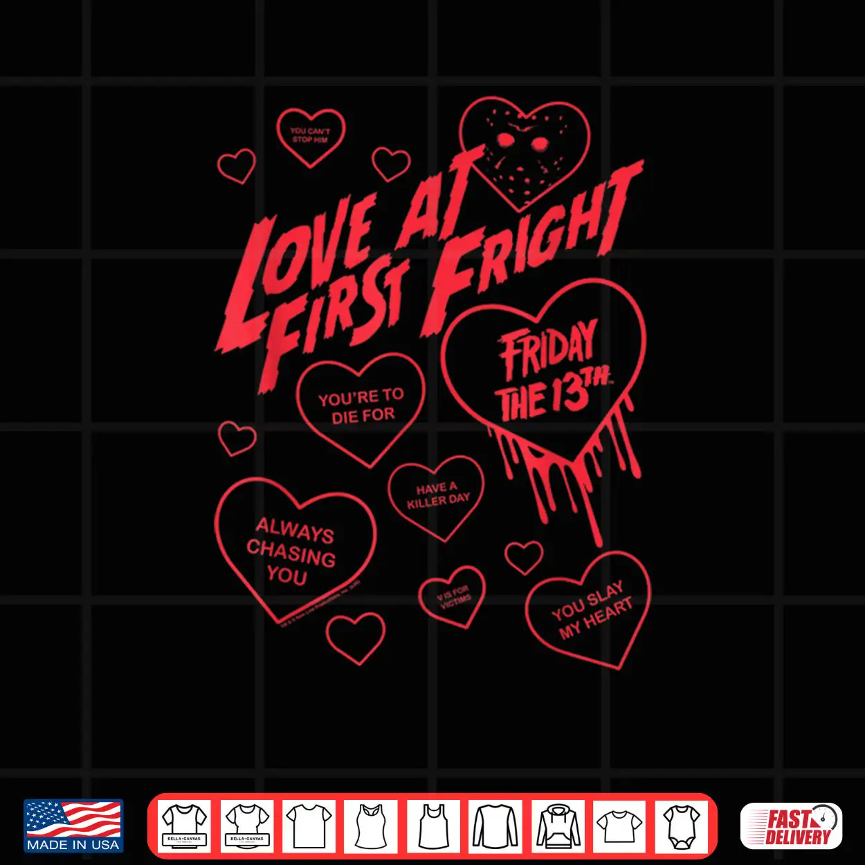 Friday The 13th Love at First Fright Valentine’s Day Hearts Shirt Friday The 13th Love at First Fright Valentine’s Day Hearts Shirt