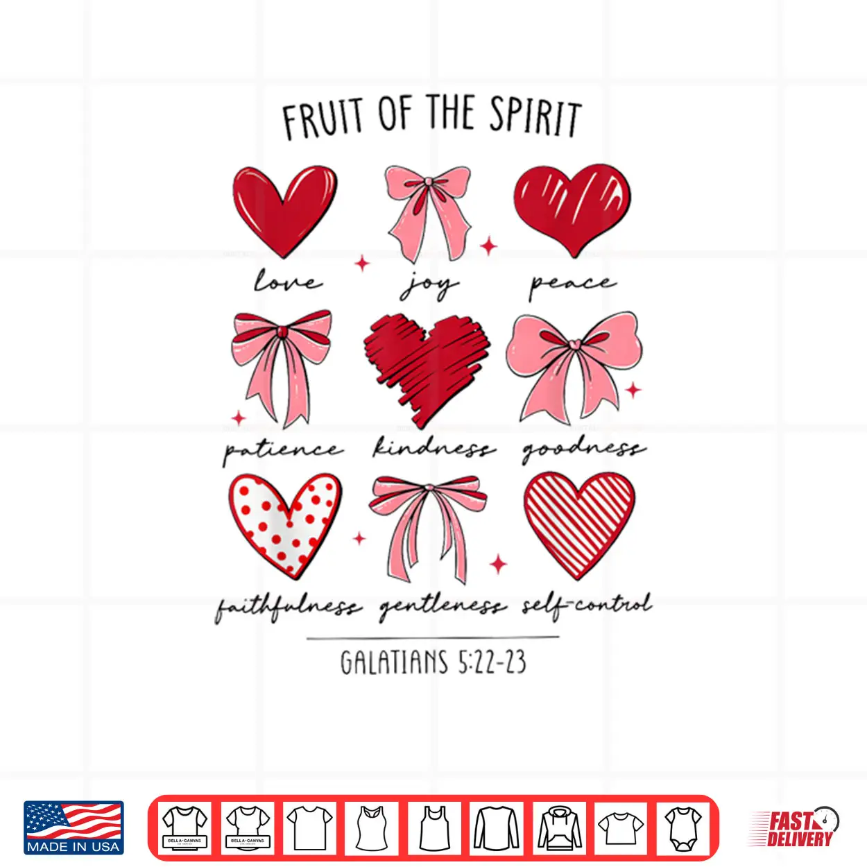 Fruit of The Spirit Christian Hearts Galatians 5 22 23 Shirt Fruit of The Spirit Christian Hearts Galatians 5 22 23 Shirt