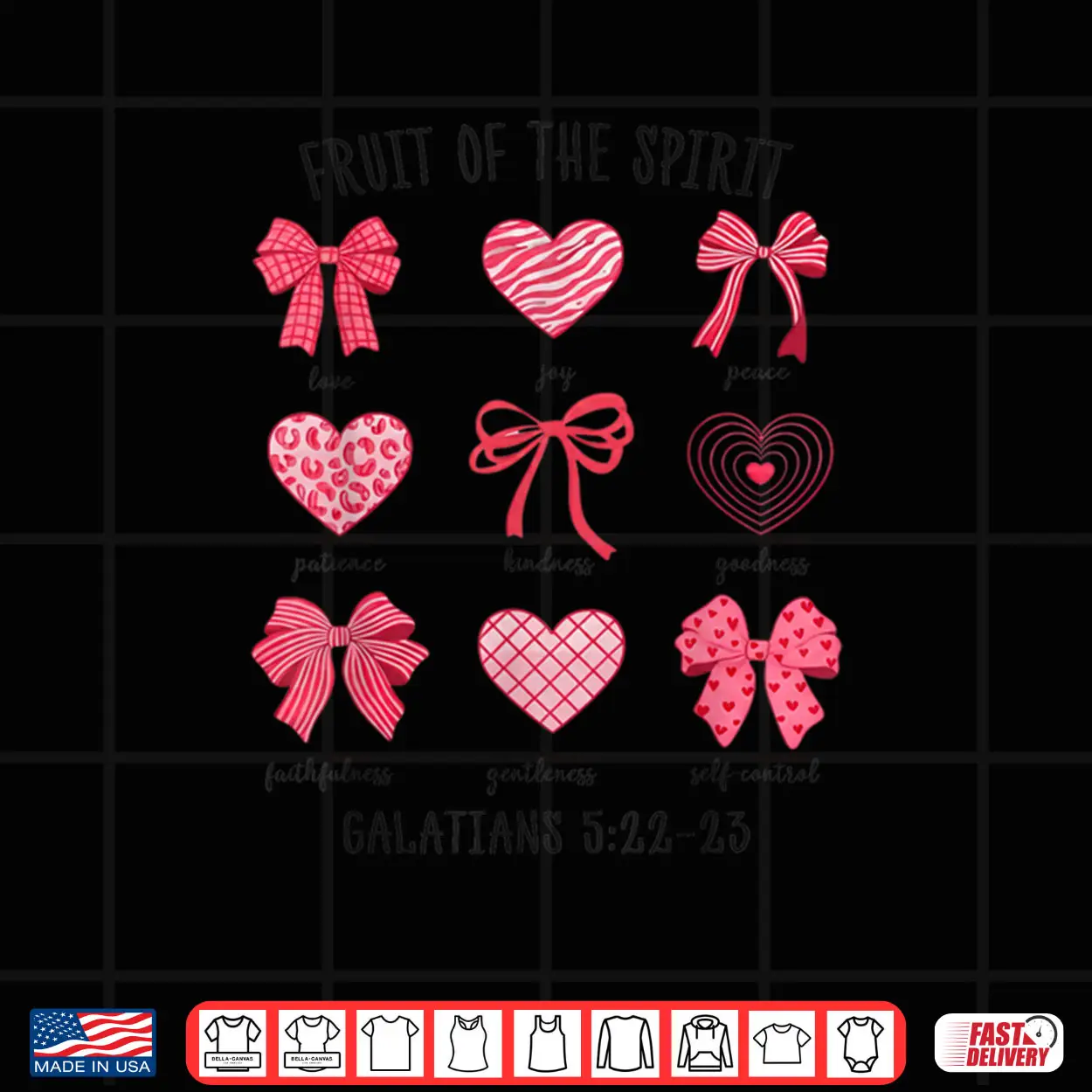 Fruit of The Spirit Christian Hearts Valentines Day Shirt Fruit of The Spirit Christian Hearts Valentines Day Shirt