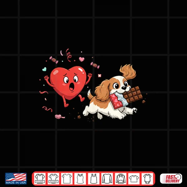 Design Funny Cavalier King Charles Spaniel Heart Valentine Dog Shirt