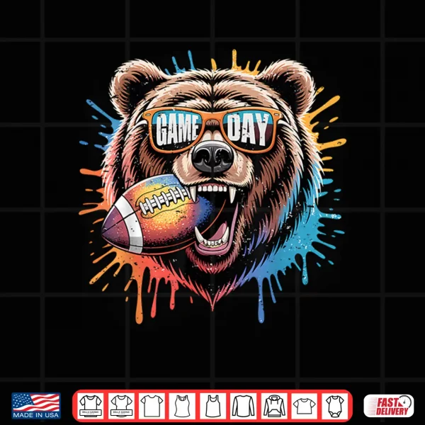 Design Funny Football Bear Game Day Vintage Shirt Fans tees Shirt