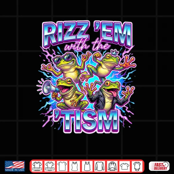 Design Funny Frog Autism rizz em with The tism Shirt