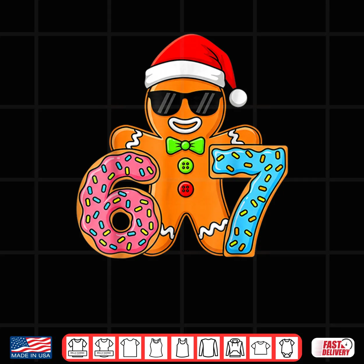 Funny Gingerbread Six Seven 67 Ice Cream Drip Christmas Shirt Funny Gingerbread Six Seven 67 Ice Cream Drip Christmas Shirt