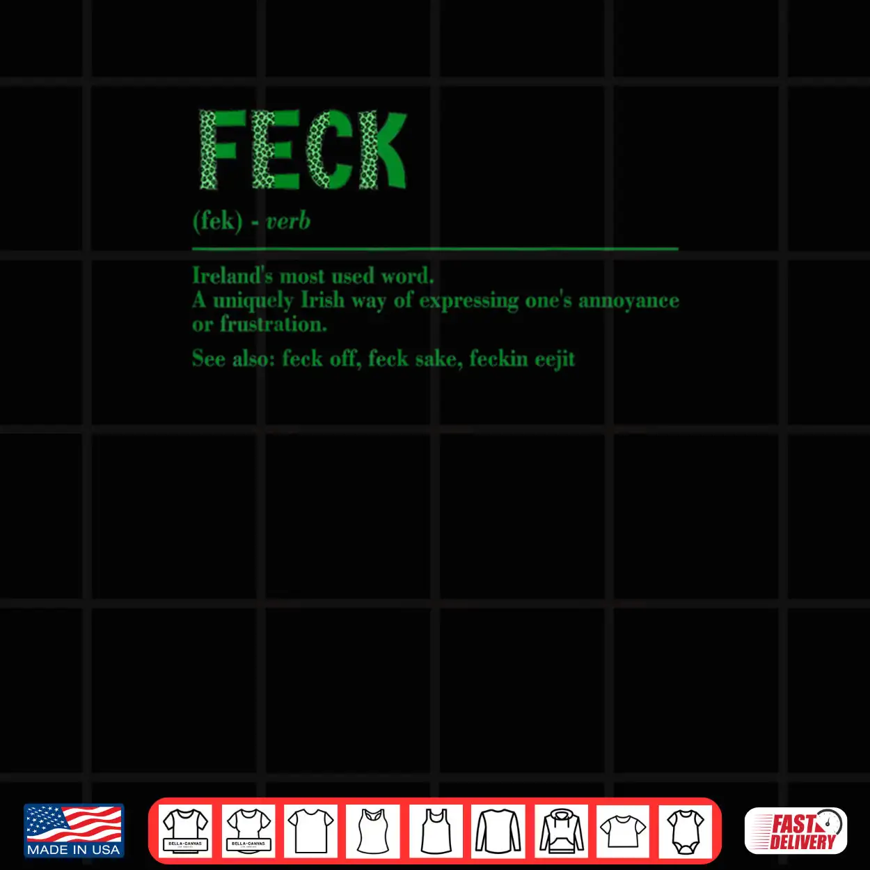 Funny Irish Feck Definition Saint Patrick’s Day Dictionary Shirt Funny Irish Feck Definition Saint Patrick’s Day Dictionary Shirt