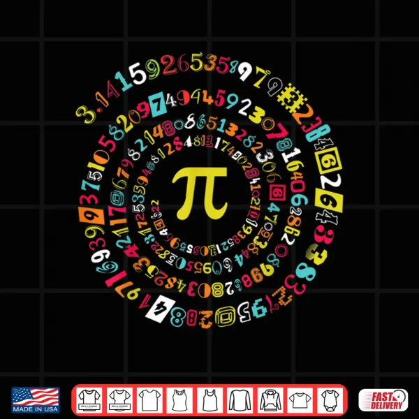 Design Funny Pi Day Shirt Spiral Pi Math Tee for Pi Day 3.14 Shirt