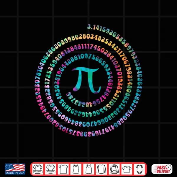 Design Funny Pi Day Spiral Pi Math Design For Pi Day 3.14 Tie Dye Shirt