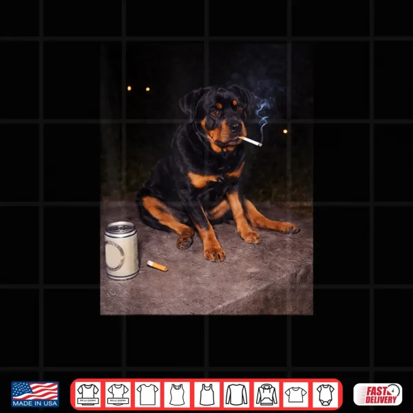 Design Funny Smoking Dog Rottweiler Meme Shirt