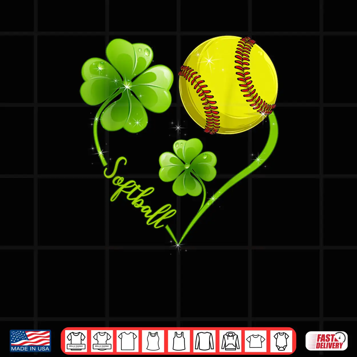 Funny Softball Lover Shamrock Clover Heart St Patrick’s Day Shirt Funny Softball Lover Shamrock Clover Heart St Patrick’s Day Shirt