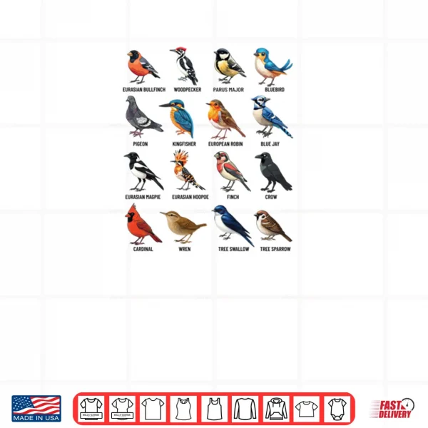 Design Garden Birds Ornithology Nature Educational Shirt