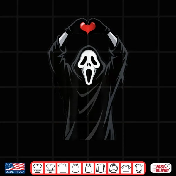 Ghost Red Heart Hands Scary Face Halloween Valentines Day Shirt 4 Design Ghost Red Heart Hands Scary Face Halloween Valentines Day Shirt