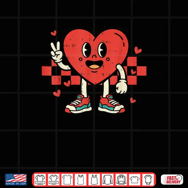 Groovy Heart Peace Hand Valentines Day Shirt 4 Design Groovy Heart Peace Hand Valentines Day Shirt
