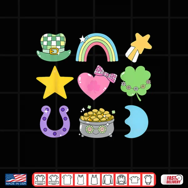 Design Groovy Lucky Charm St Patricks Day Shamrock Men Women Kid Shirt