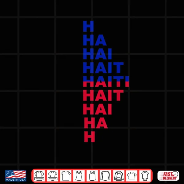 Design Haiti Patriotic Vertical Letter Design Mayo Shirt