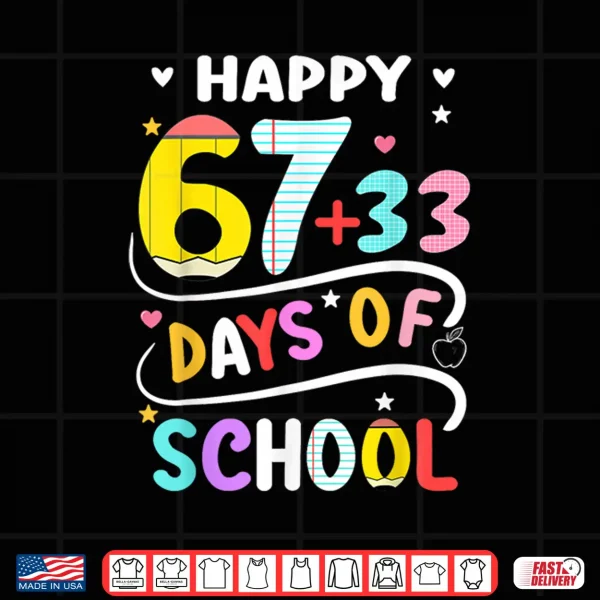 Design Happy 100 Days of School Smarter 67 Teacher Kids Boys Girls Shirt