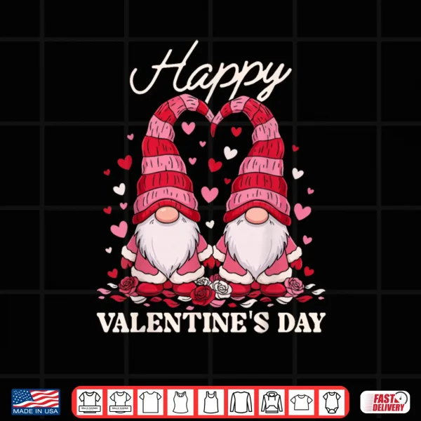 Happy Valentine Gnomes Cute Red Hearts Love Gnome Shirt 4 Design Happy Valentine Gnomes Cute Red Hearts Love Gnome Shirt