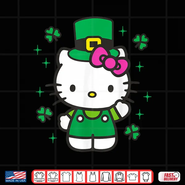 Design Hello Kitty St. Patricks Day Adorable Leprechanun Suit Shirt