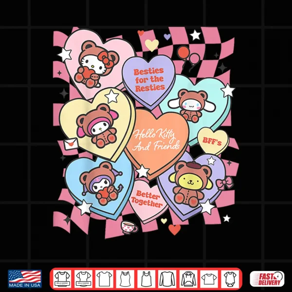 Design Hello Kitty Valentines Day Besties for The Resties BFFs Shirt
