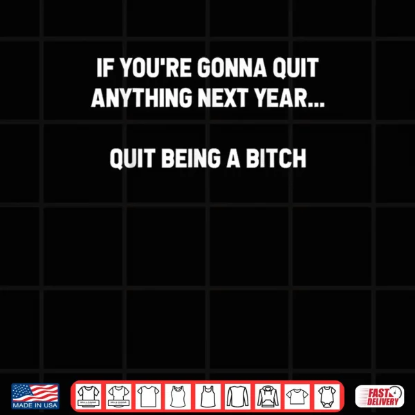 Design If Youre Gonna Quit Anything Next Year Quit Being A Bitch Shirt